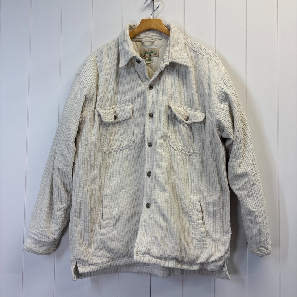 Vintage St Johns Bay Corduroy Shirt Jacket Mens Large Streetwear Minimalist